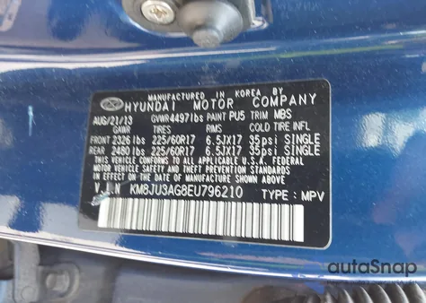 2014 Hyundai Tucson Se from USA, damaged, VIN KM8JU3AG8EU796210